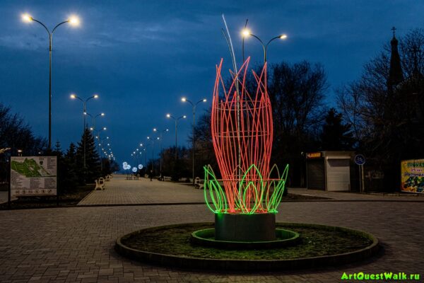 Световая скульптура "цветок"